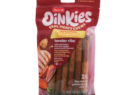 Hartz - Friandises à mâcher Oinkies au vrai goût de viande pour chiens, paquet de 20 | 230 g