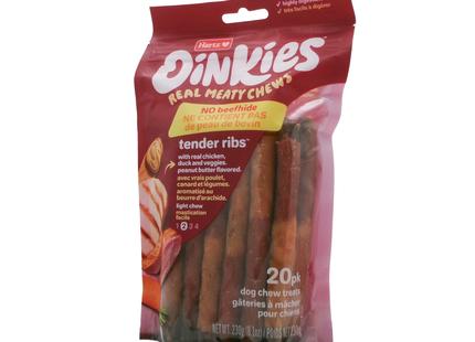 Hartz - Friandises à mâcher Oinkies au vrai goût de viande pour chiens, paquet de 20 | 230 g
