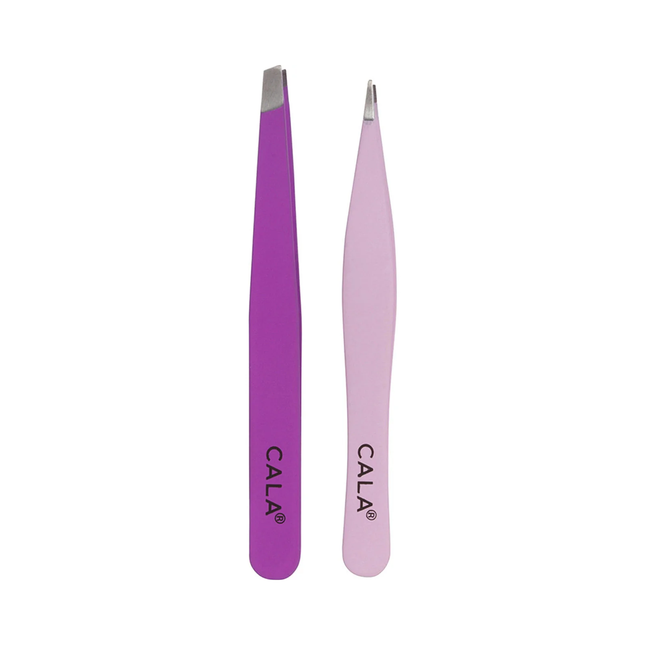 Cala - Fine Point & Slanted Tweezer Set, Orchid | Tweezer Duo