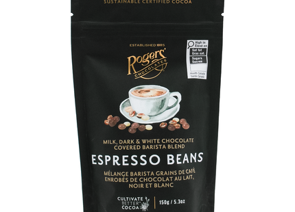 Rogers' Chocolates - Milk, Dark & White Chocolate Covered Espresso Beans | 150 g
