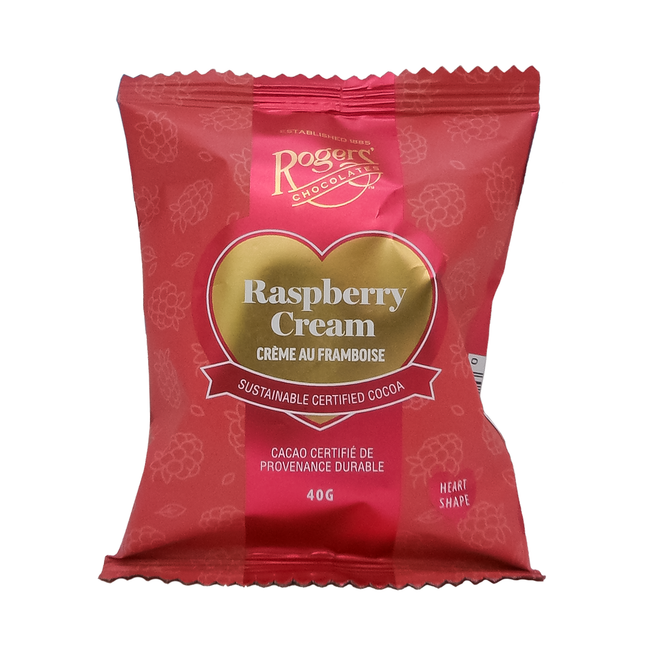 Rogers' Chocolates - Heart-Shaped Raspberry Cream | 40 g