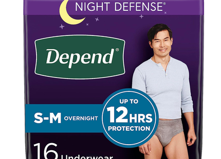 Depend - Fresh Protection Night Defense S-M | 16 Underwear