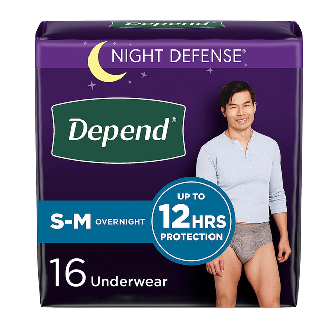 Depend - Fresh Protection Night Defense S-M | 16 Underwear