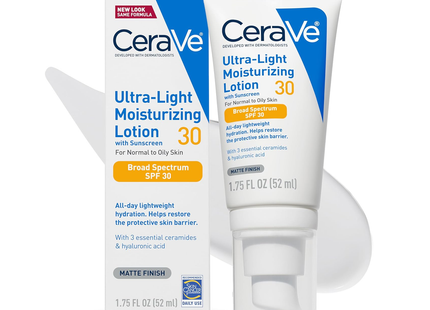 CeraVe - UltraLight Moisturizing Lotion SPF 30, For Normal To Oily Skin | 52 mL