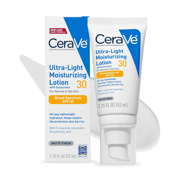 CeraVe - Lotion hydratante ultra-légère SPF 30, pour peaux normales à grasses | 52 ml