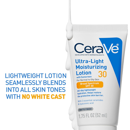 CeraVe - UltraLight Moisturizing Lotion SPF 30, For Normal To Oily Skin | 52 mL