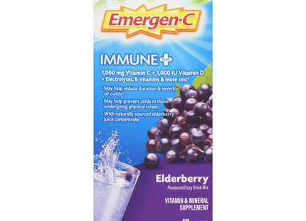 Emergen-C - Immune+ Elderberry Flavoured Fizzy Drink Mix | 18 Packets
