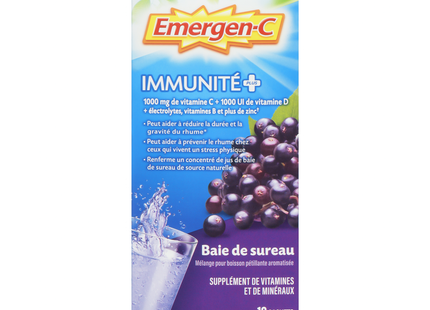Emergen-C - Immune+ Elderberry Flavoured Fizzy Drink Mix | 18 Packets