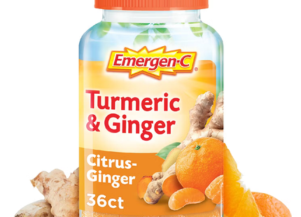 Emergen-C -  Daily Immune Support + Botanicals - Turmeric & Ginger Vitamin & Mineral Supplement Gummies | 36 Gummies