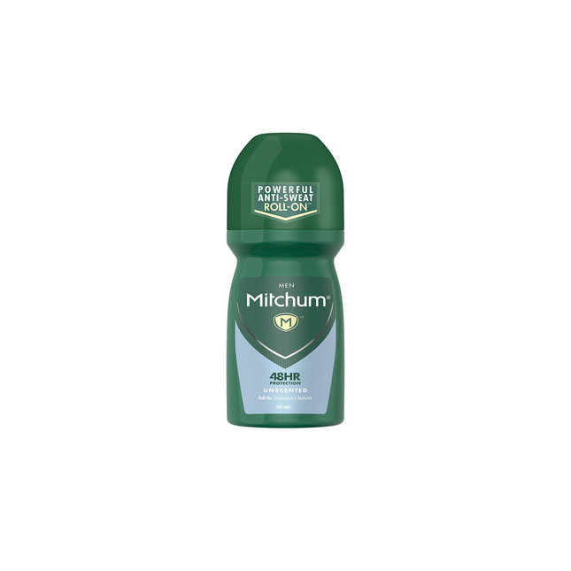 Mitchum Men - Triple Défense contre les odeurs - Protection 48H - Antisudorifique et déodorant à bille - Non parfumé | 50 ml