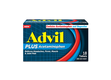 Advil - PLUS Acétaminophène | 18 comprimés