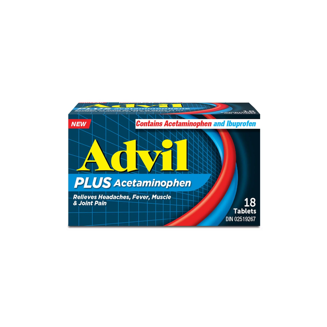 Advil - PLUS Acétaminophène | 18 comprimés