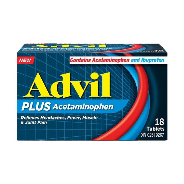 Advil - PLUS Acétaminophène | 18 comprimés