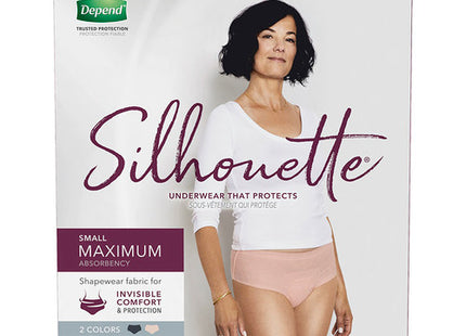 Depend Silhouette - Incontinence Underwear for Women - Maximum Absorbency - Small - 2 Colours | 16 Count