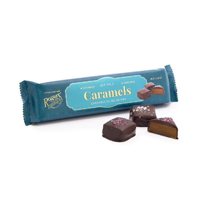 Rogers' Chocolates - Dark Chocolates Caramels, Sea Salt | 4 pieces