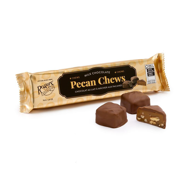 Rogers' Chocolates - Milk Chocolate Pecan Chews, Pack of 4 | 78 g