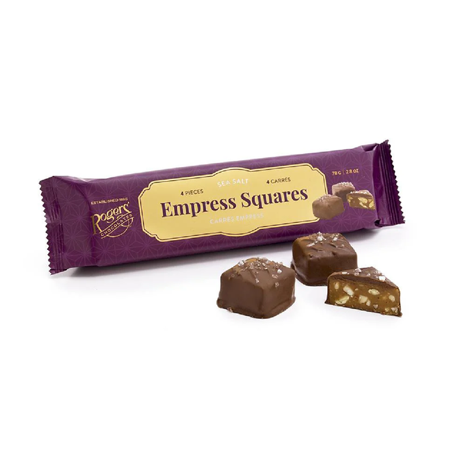 Rogers' Chocolates - Milk Chocolate Empress Squares , Sea Salt | 4 pieces