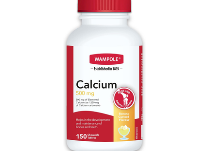 Wampole - Calcium 500 mg Banana | 150 Chewable Tablets
