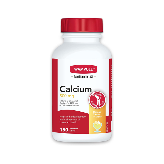 Wampole - Calcium 500 mg Banana | 150 Chewable Tablets