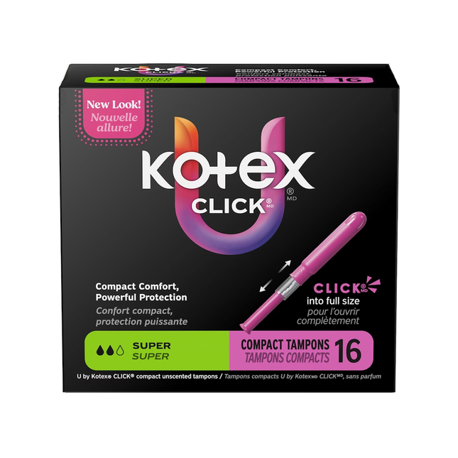 U by Kotex - Click Compact Unscented Tampons - Super | 16 Tampons