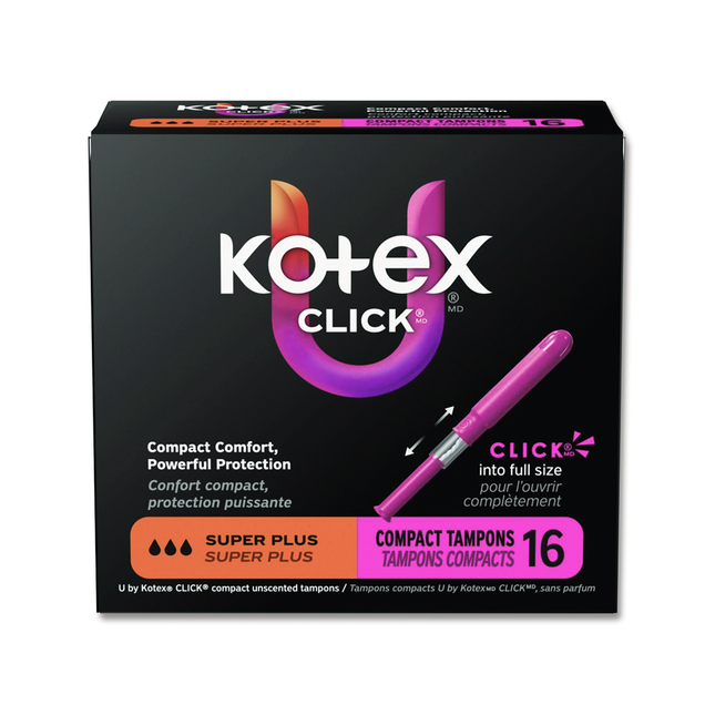 U by Kotex - Click Compact Unscented Tampons - Super Plus | 16 Tampons