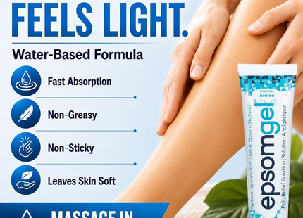 Gel d'Epsom - Gel d'Epsom Solution Anti-douleur à l'Arnica | 150 ml