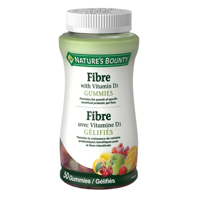 Nature's Bounty - Fibre with Vitamin D3 NON-GMO Gummies | 50 Gummies