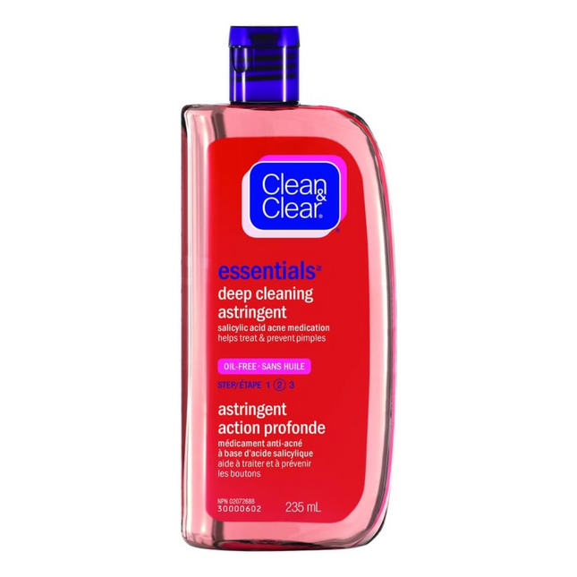 Clean &amp; Clear - Astringent nettoyant en profondeur Essentials - Traitement de l'acné à l'acide salicylique | 235 ml