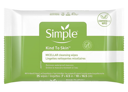 Simple - Kind To Skin Micellar Cleansing Wipes | 25 Wipes