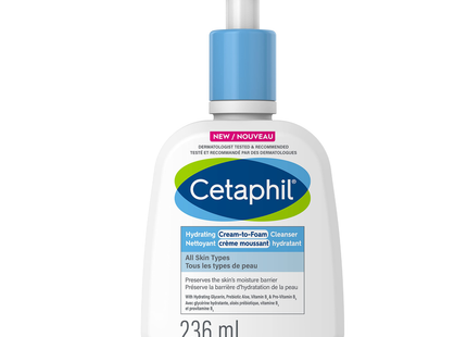 Cetaphil - Nettoyant crème-mousse hydratant - Tous types de peau | 236 ml