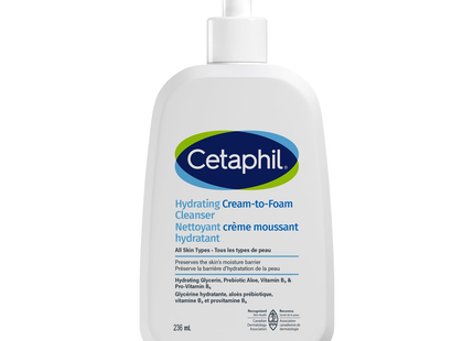 Cetaphil - Hydrating Cream-to-Foam Cleanser for All Skin Types | 236 mL