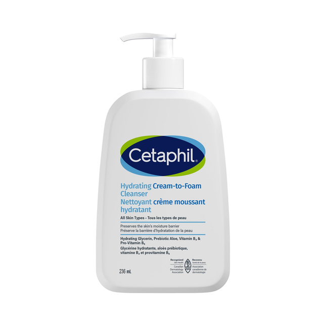 Cetaphil - Hydrating Cream-to-Foam Cleanser for All Skin Types | 236 mL