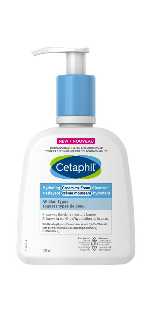 Cetaphil - Hydrating Cream-to-Foam Cleanser - All Skin Types | 236 mL