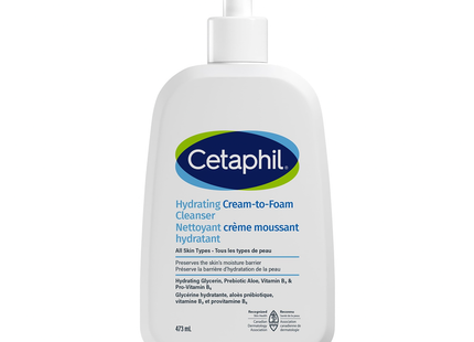 Cetaphil - Crème nettoyante hydratante moussante pour tous types de peau | 473 ml