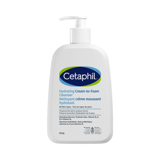 Cetaphil - Hydrating Cream-to-Foam Cleanser All Skin Types | 473 mL