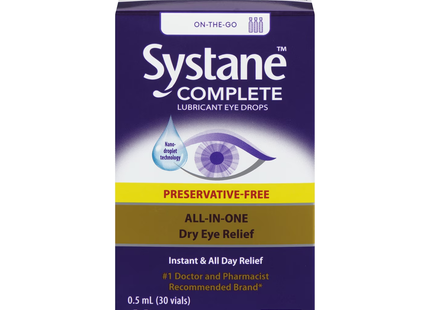 Systane - Complete Lubricant All-in-One Eye Drops Preservative-Free | 30 x 0.5 mL