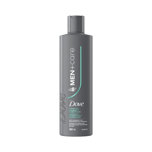 Dove - Men+Care Shampooing et revitalisant fortifiant antipelliculaire 2-en-1 | 355 mL