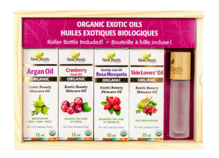 New Roots - Coffret cadeau d'huiles exotiques Collection d'huiles exotiques biologiques | Coffret cadeau