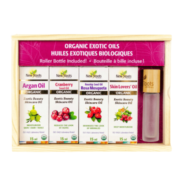 New Roots - Coffret cadeau d'huiles exotiques Collection d'huiles exotiques biologiques | Coffret cadeau