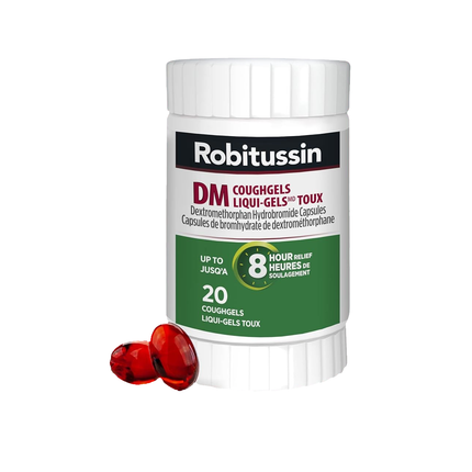 Robitussin - Gels contre la toux DM 8 HR | 20 gels liquides