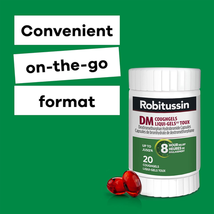 Robitussin - Gels contre la toux DM 8 HR | 20 gels liquides