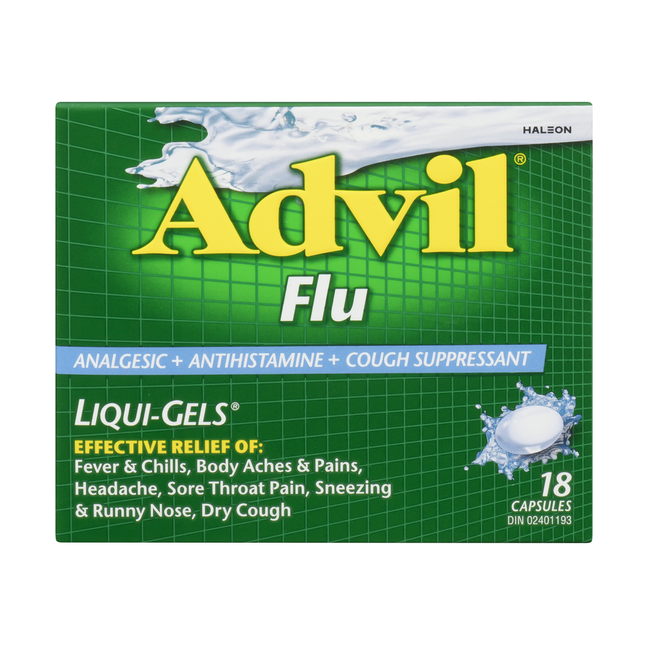 Advil - Flu Relief Liqui-Gels | 18 or 36 Capsules