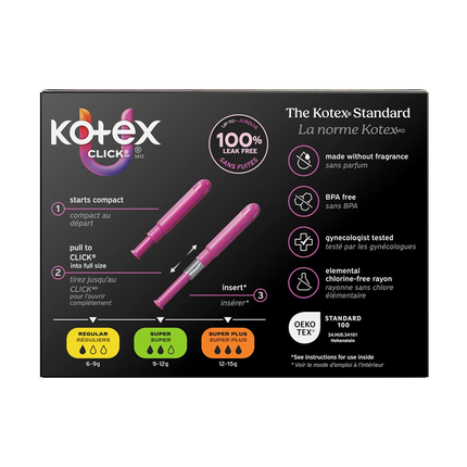 U by Kotex - Click Compact Unscented Tampons, Assorted | 30 Tampons