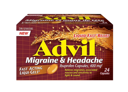 Advil - Fast Acting Liqui-Gels Ibuprofen 400 mg for Migraine & Headache | 24 Capsules