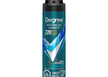 Degree - Advanced 72H Body Heat Activated Antiperspirant Dry Spray, Cool Rush | 107 g