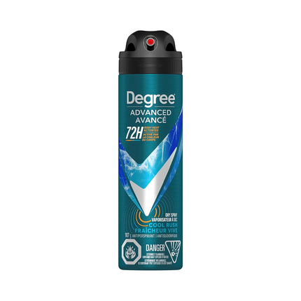 Degree - Antisudorifique en aérosol sec activé par la chaleur corporelle 72 h, Cool Rush | 107 g
