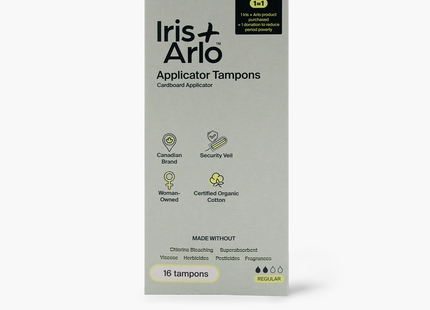 Iris + Arlo - Organic Cotton Applicator Tampons, Regular |  16 Tampons