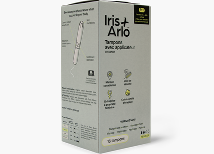 Iris + Arlo - Organic Cotton Applicator Tampons, Regular |  16 Tampons