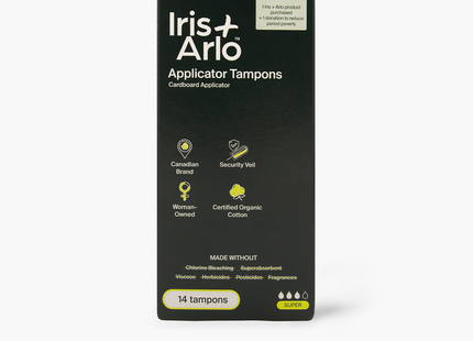 Iris + Arlo - Organic Cotton Applicator Tampons, Super |  14 Tampons