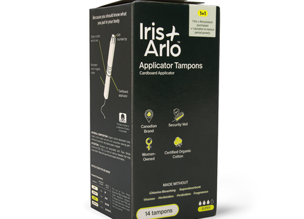 Iris + Arlo - Organic Cotton Applicator Tampons, Super |  14 Tampons